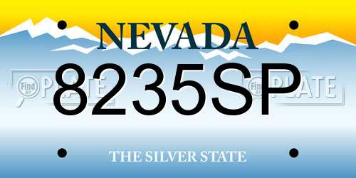 8235SP Nevada License Plate