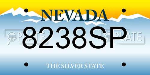 8238SP Nevada License Plate