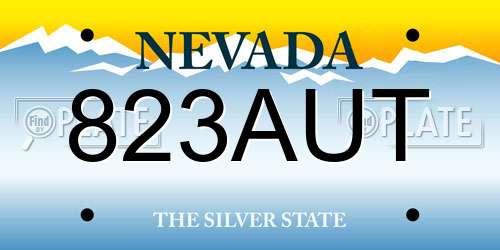 823AUT Nevada License Plate