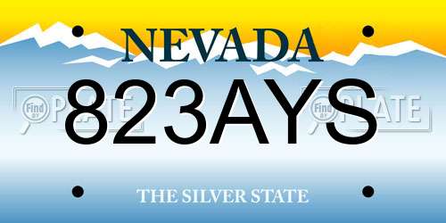823AYS Nevada License Plate