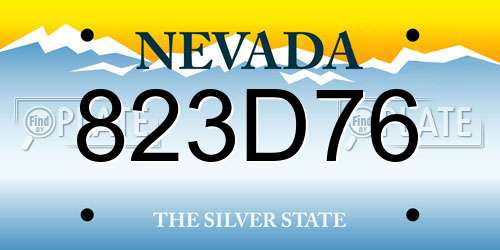 823D76 Nevada License Plate