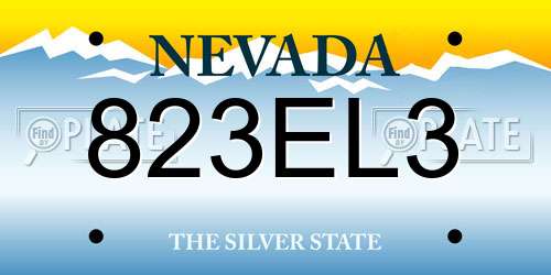823EL3 Nevada License Plate