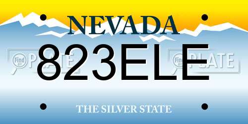 823ELE Nevada License Plate