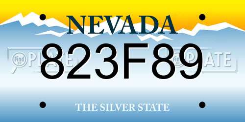 823F89 Nevada License Plate