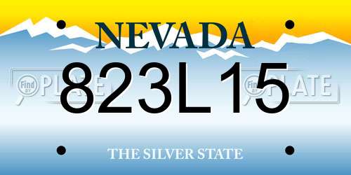 823L15 Nevada License Plate