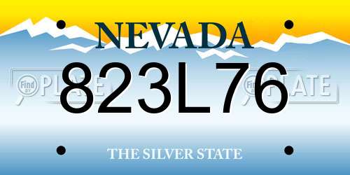 823L76 Nevada License Plate