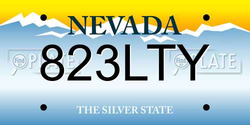823LTY Nevada License Plate