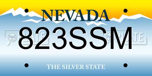 823SSM Nevada License Plate