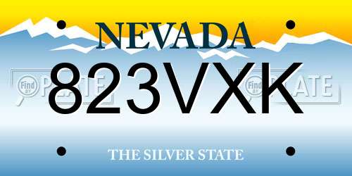823VXK Nevada License Plate