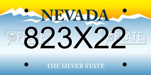 823X22 Nevada License Plate