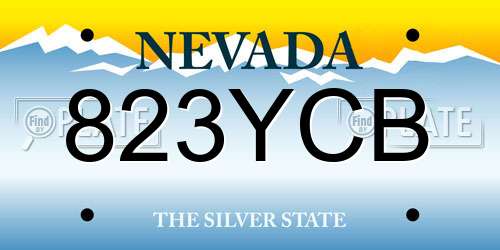 823YCB Nevada License Plate