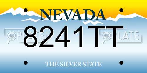 8241TT Nevada License Plate