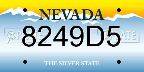 8249D5 Nevada License Plate