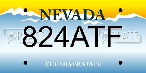 824ATF Nevada License Plate