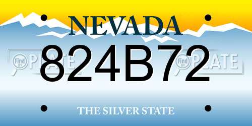 824B72 Nevada License Plate
