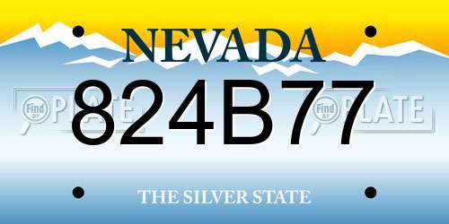 824B77 Nevada License Plate