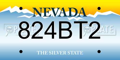 824BT2 Nevada License Plate