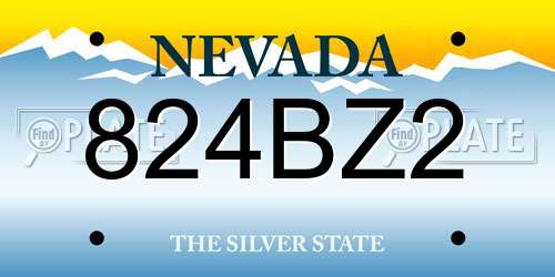 824BZ2 Nevada License Plate