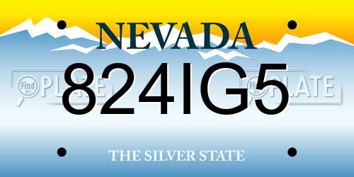824IG5 Nevada License Plate