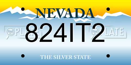 824IT2 Nevada License Plate