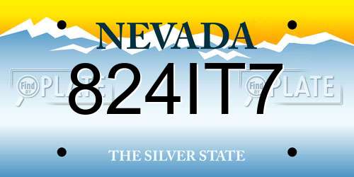 824IT7 Nevada License Plate