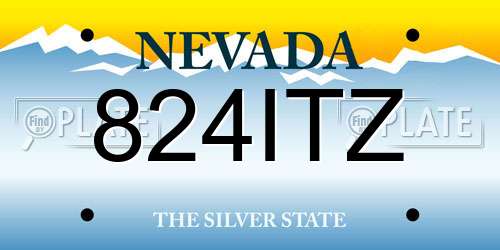 824ITZ Nevada License Plate