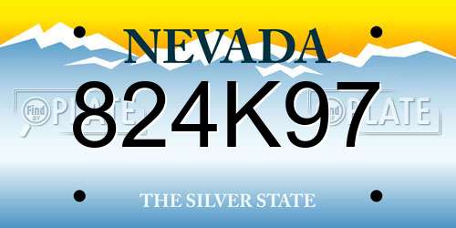 824K97 Nevada License Plate