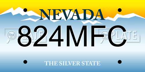 824MFC Nevada License Plate