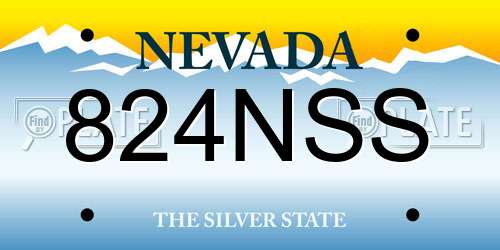 824NSS Nevada License Plate