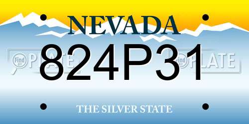 824P31 Nevada License Plate