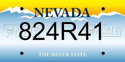 824R41 Nevada License Plate