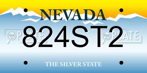 824ST2 Nevada License Plate