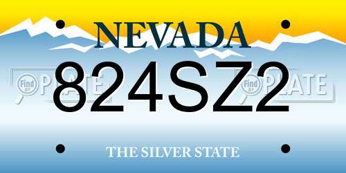 824SZ2 Nevada License Plate