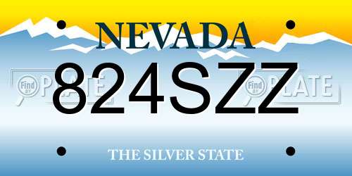 824SZZ Nevada License Plate