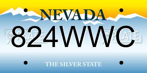 824WWC Nevada License Plate