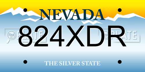 824XDR Nevada License Plate
