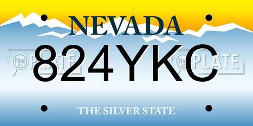 824YKC Nevada License Plate