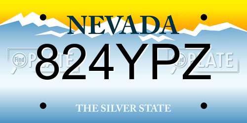 824YPZ Nevada License Plate