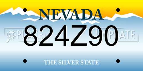 824Z90 Nevada License Plate