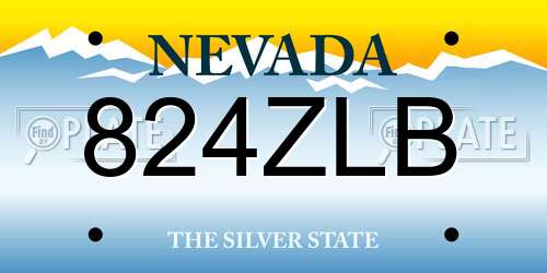 824ZLB Nevada License Plate