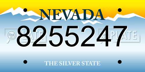8255247 Nevada License Plate