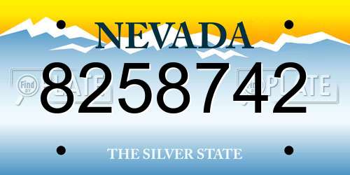 8258742 Nevada License Plate