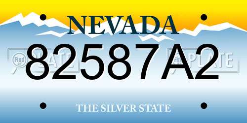 82587A2 Nevada License Plate