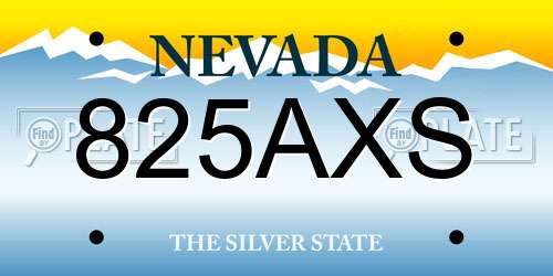 825AXS Nevada License Plate