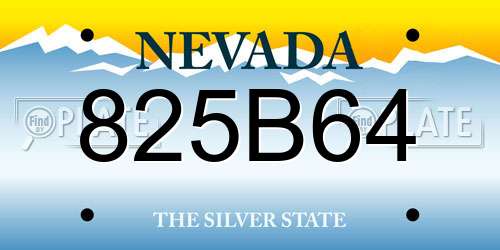 825B64 Nevada License Plate
