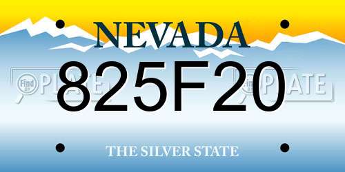825F20 Nevada License Plate
