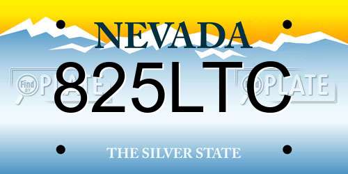 825LTC Nevada License Plate