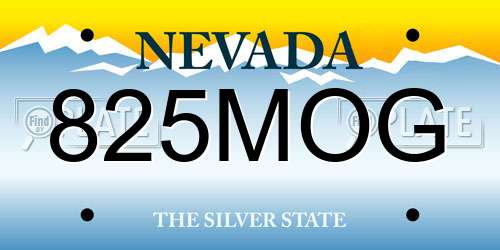 825MOG Nevada License Plate