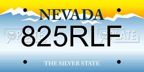 825RLF Nevada License Plate