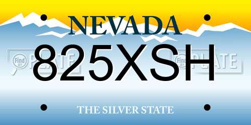 825XSH Nevada License Plate
